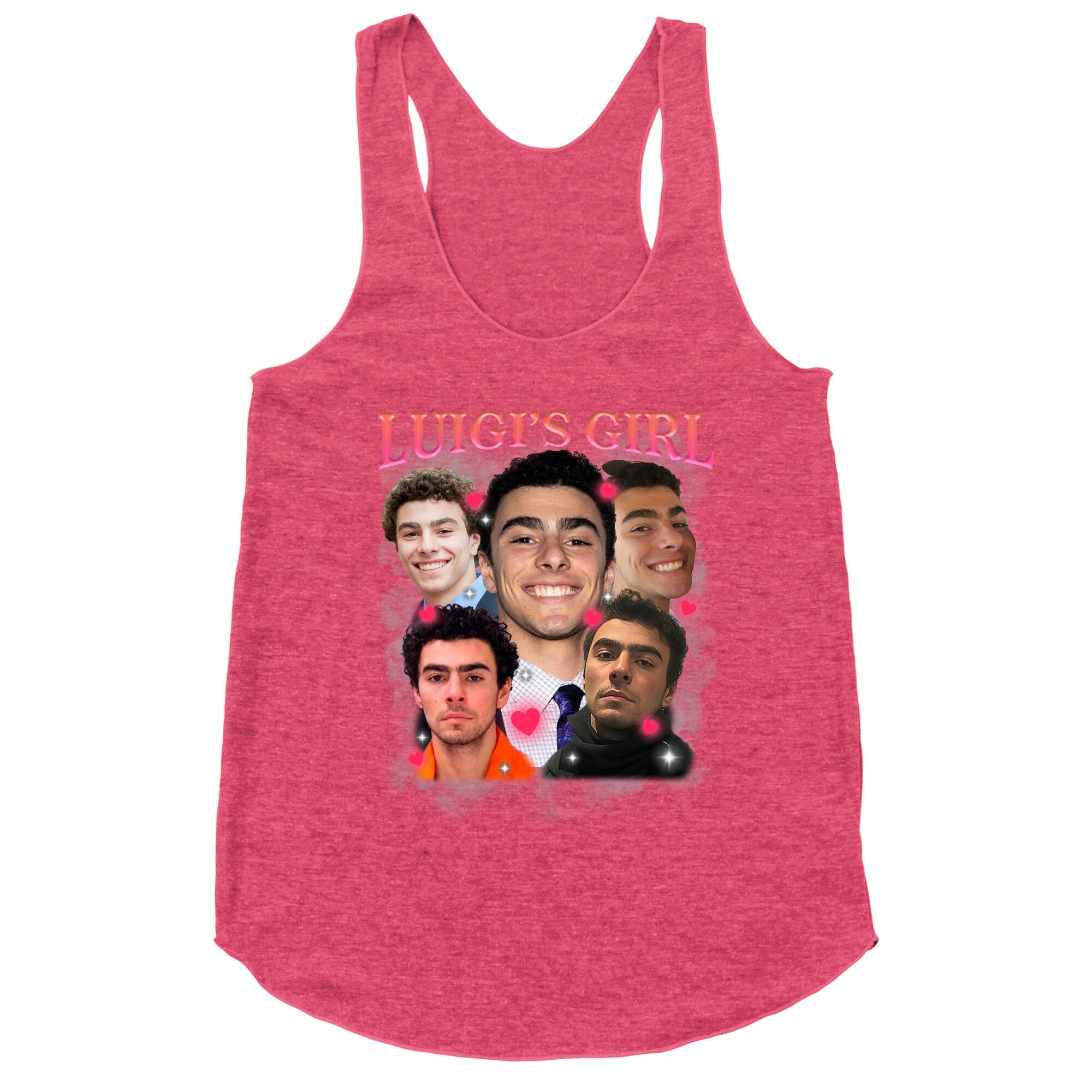 Luigis Girl Mangione Valentines Day Racerback Tank